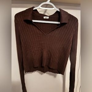 GARAGE brown v neck sweater Size XL